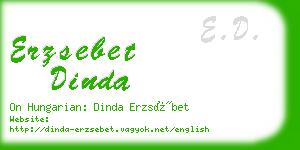 erzsebet dinda business card